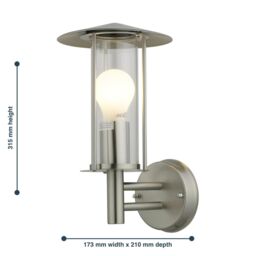 First Choice Lighting Treviso - Brushed Stainless Steel Outdoor Wall Light in Silver - thumbnail 4