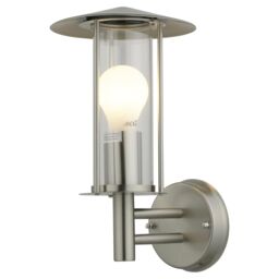 First Choice Lighting Treviso - Brushed Stainless Steel Outdoor Wall Light in Silver