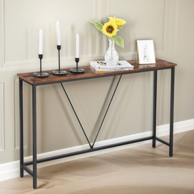 Pirlo Plush 120CM Wide Industrial Console Table Hallway Furniture in Brown - image 1