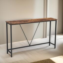 Pirlo Plush 120CM Wide Industrial Console Table Hallway Furniture in Brown - thumbnail 2