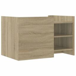 Berkfield Home Coffee Table Sonoma Oak 80x50x50 cm Engineered Wood in Light Tan - Size: 80 x 50 x 50 cm - thumbnail 6