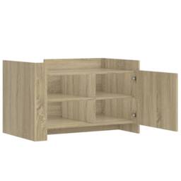 Berkfield Home Coffee Table Sonoma Oak 80x50x50 cm Engineered Wood in Light Tan - Size: 80 x 50 x 50 cm - thumbnail 7