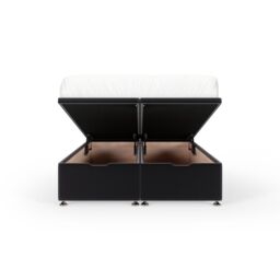 Bedmaster Plush Velvet Ottoman Divan Base & Square Headboard in Grey - Size: Super King - thumbnail 2