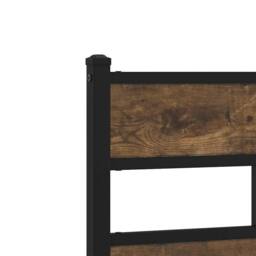 Berkfield Home Metal Bed Frame without Mattress Smoked Oak 140x190 cm in Brown - thumbnail 7