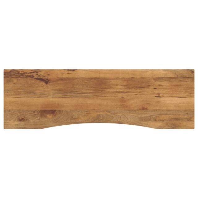 Berkfield Home Desk Top with Curve 160x50x2.5 cm Solid Wood Rough Mango in Brown - image 1
