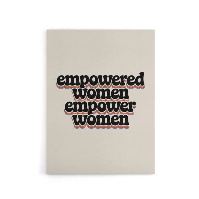 "Artery8 Empowered Women Empower Bold Retro Typography Canvas Wall Art Print in Beige - Size: W18"" x H24""" - image 1
