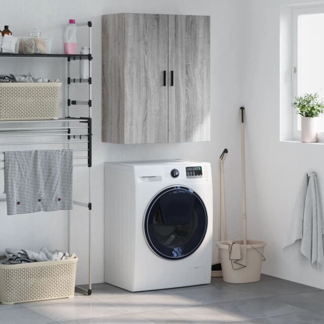 Berkfield Home Wall Mounted Cabinet Grey Sonoma 69.5x34x90 cm - image 1