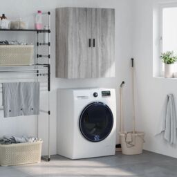 Berkfield Home Wall Mounted Cabinet Grey Sonoma 69.5x34x90 cm - thumbnail 1