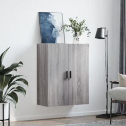 Berkfield Home Wall Mounted Cabinet Grey Sonoma 69.5x34x90 cm - thumbnail 3