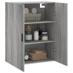 Berkfield Home Wall Mounted Cabinet Grey Sonoma 69.5x34x90 cm - thumbnail 5