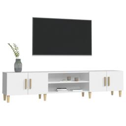 Berkfield Home TV Cabinet White 180x31.5x40 cm Engineered Wood - thumbnail 4