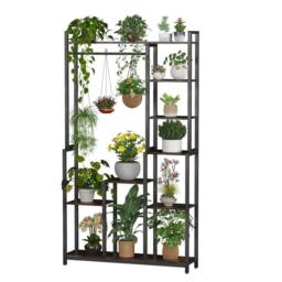 Kelvenix Metal Plant Stand Shelf Ladder Folwer Holder in Black - Size: 100g - thumbnail 1