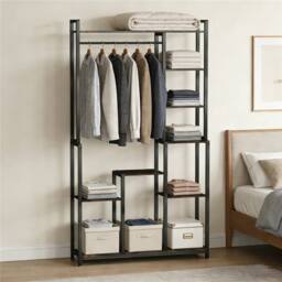 Kelvenix Metal Plant Stand Shelf Ladder Folwer Holder in Black - Size: 100g - thumbnail 3