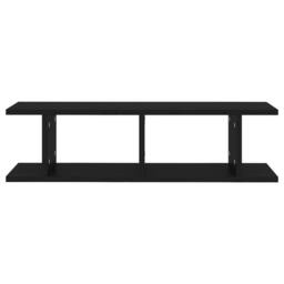 Berkfield Home Sturdy Wall Shelves 2 pcs Black 75x18x20 cm Engineered Wood - Size: 75 x 18 x 20 cm - thumbnail 5