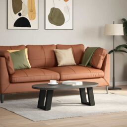 Berkfield Home Coffee Table Legs U-Shaped 2 pcs Black 30x(30-31) cm Steel - thumbnail 3