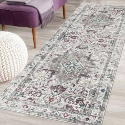 THE RUGS Bahala Vintage Washable Rug - Ultra Soft Polyamide Non Slip Design in Light Beige - Size: 60 cm x 180 cm - thumbnail 5
