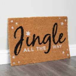 Samuel Alexander 60cm x 40cm Jingle All The Way Coir Doormat with PVC Backing in Brown - Size: 60 cm x 400 cm - thumbnail 7