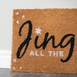 Samuel Alexander 60cm x 40cm Jingle All The Way Coir Doormat with PVC Backing in Brown - Size: 60 cm x 400 cm - thumbnail 4