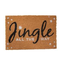 Samuel Alexander 60cm x 40cm Jingle All The Way Coir Doormat with PVC Backing in Brown - Size: 60 cm x 400 cm - thumbnail 9