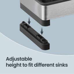 Kelvenix Kitchen Sink Caddy Tidy Sink Organiser with Sponge Holder in Silver - thumbnail 5