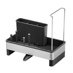 Kelvenix Kitchen Sink Caddy Tidy Sink Organiser with Sponge Holder in Silver - thumbnail 1