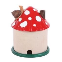 Something Different Resin Mushroom House Incense Cone Holder in Beige - thumbnail 4