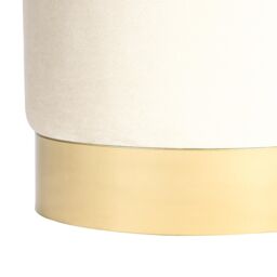 Harbour Housewares Velvet Round Pouffe Footrest Ottoman Stool - 29 x 36cm in Cream - Size: 29 x 36 cm - thumbnail 5