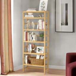 Rafaelo Mobilia 6 Tier Bamboo Storage Rack With Adjustable Shelves in Brown