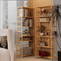 Rafaelo Mobilia 6 Tier Bamboo Storage Rack With Adjustable Shelves in Brown - thumbnail 4