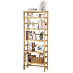 Rafaelo Mobilia 6 Tier Bamboo Storage Rack With Adjustable Shelves in Brown - thumbnail 5