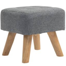 STILVORA Footstool with Wooden Legs in Grey - thumbnail 5