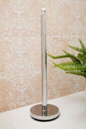 Orsina Toilet Paper Holder, Durably Constructed Bathroom Tissue Storage, Versatile Tall Toilet Tissue Roll Holder in Silver - thumbnail 4