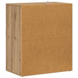 Berkfield Home Shoe Cabinet Artisan Oak 60x35x70 cm Engineered Wood in Brown - Size: 60 x 35 x 70 cm - thumbnail 7