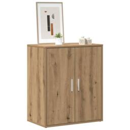 Berkfield Home Shoe Cabinet Artisan Oak 60x35x70 cm Engineered Wood in Brown - Size: 60 x 35 x 70 cm - thumbnail 4