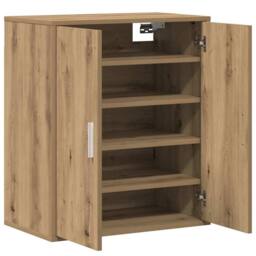Berkfield Home Shoe Cabinet Artisan Oak 60x35x70 cm Engineered Wood in Brown - Size: 60 x 35 x 70 cm - thumbnail 9