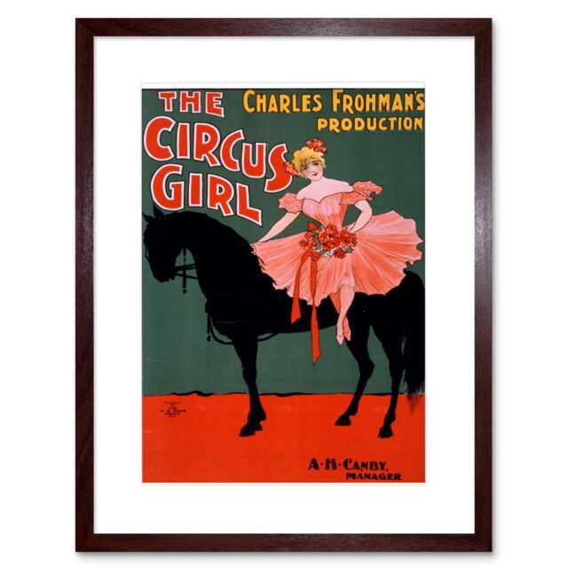 "Artery8 Wall Art Print Vaudeville Circus Artwork Framed 9X7 Inch in Brown - Size: W7"" x H9""" - image 1