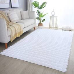 Desire Rugs Orbie Washable Living Room Area Rug - Carved Ridge-Furrow Design in Natural White - Size: 60 cm x 200 cm