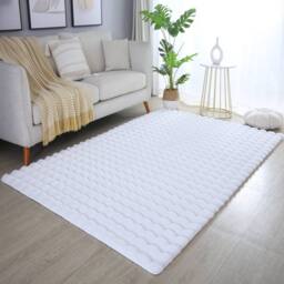 Desire Rugs Orbie Washable Living Room Area Rug - Carved Ridge-Furrow Design in Natural White - Size: 60 cm x 200 cm - thumbnail 6
