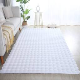 Desire Rugs Orbie Washable Living Room Area Rug - Carved Ridge-Furrow Design in Natural White - Size: 60 cm x 200 cm - thumbnail 7