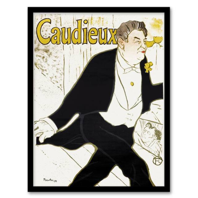 Artery8 Caudieux Artist Portrait Vintage Framed Wall Art Print Toulouse Lautrec in White - Size: A4 - image 1