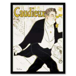 Artery8 Caudieux Artist Portrait Vintage Framed Wall Art Print Toulouse Lautrec in White - Size: A4 - thumbnail 1