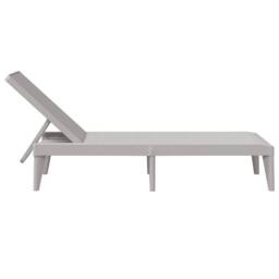 Berkfield Home Sun Lounger Grey 186x60x29 cm PP - Size: 186 x 60 x 29 cm - thumbnail 5