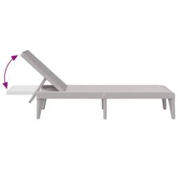Berkfield Home Sun Lounger Grey 186x60x29 cm PP - Size: 186 x 60 x 29 cm - thumbnail 7