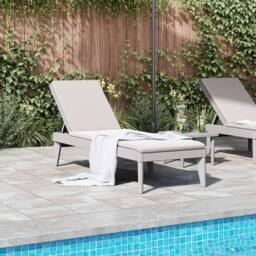 Berkfield Home Sun Lounger Grey 186x60x29 cm PP - Size: 186 x 60 x 29 cm