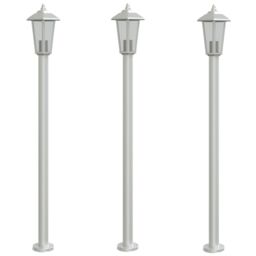 Berkfield Home Outdoor Floor Lamps 3pcs Silver 120 cm Stainless Steel - thumbnail 2