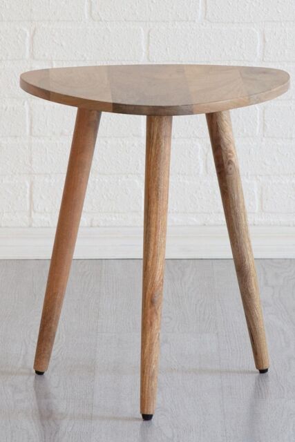 MH London Solid Wood Triangle Side Table for Bedroom & Living Room in Natural - image 1