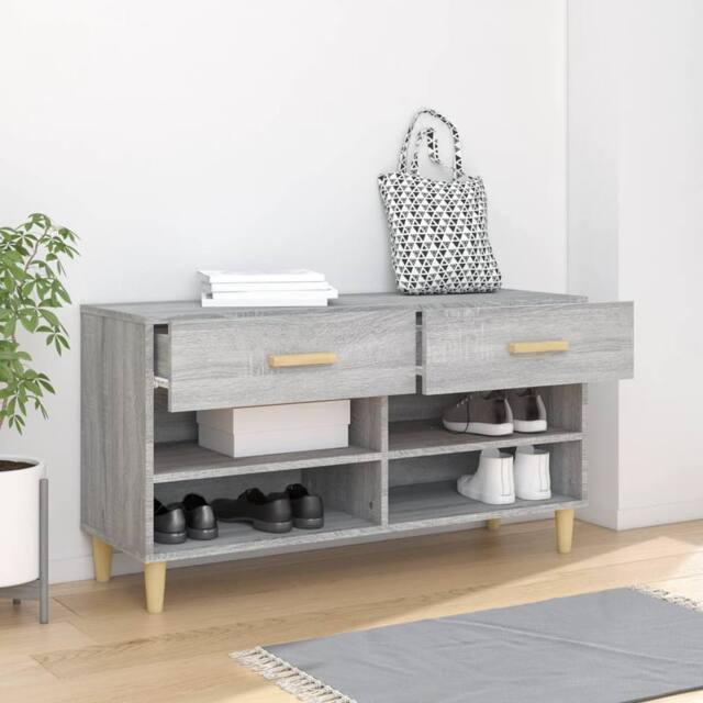 Berkfield Home Shoe Cabinet Grey Sonoma 102x35x55 cm Engineered Wood - Size: 102 x 35 x 55 cm - image 1