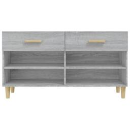 Berkfield Home Shoe Cabinet Grey Sonoma 102x35x55 cm Engineered Wood - Size: 102 x 35 x 55 cm - thumbnail 6