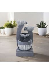 Garden Sanctuary Outdoor Solar Powered Water Fountain Rockery Decoration in Natural - thumbnail 2