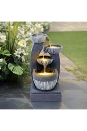 Garden Sanctuary Outdoor Solar Powered Water Fountain Rockery Decoration in Natural - thumbnail 1